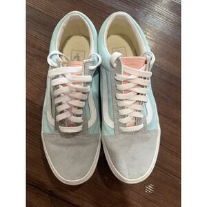 Vans Old Skool Pastel Colorblock Sneakers Mens 7.5 Womens 9 Multi Suede Canvas